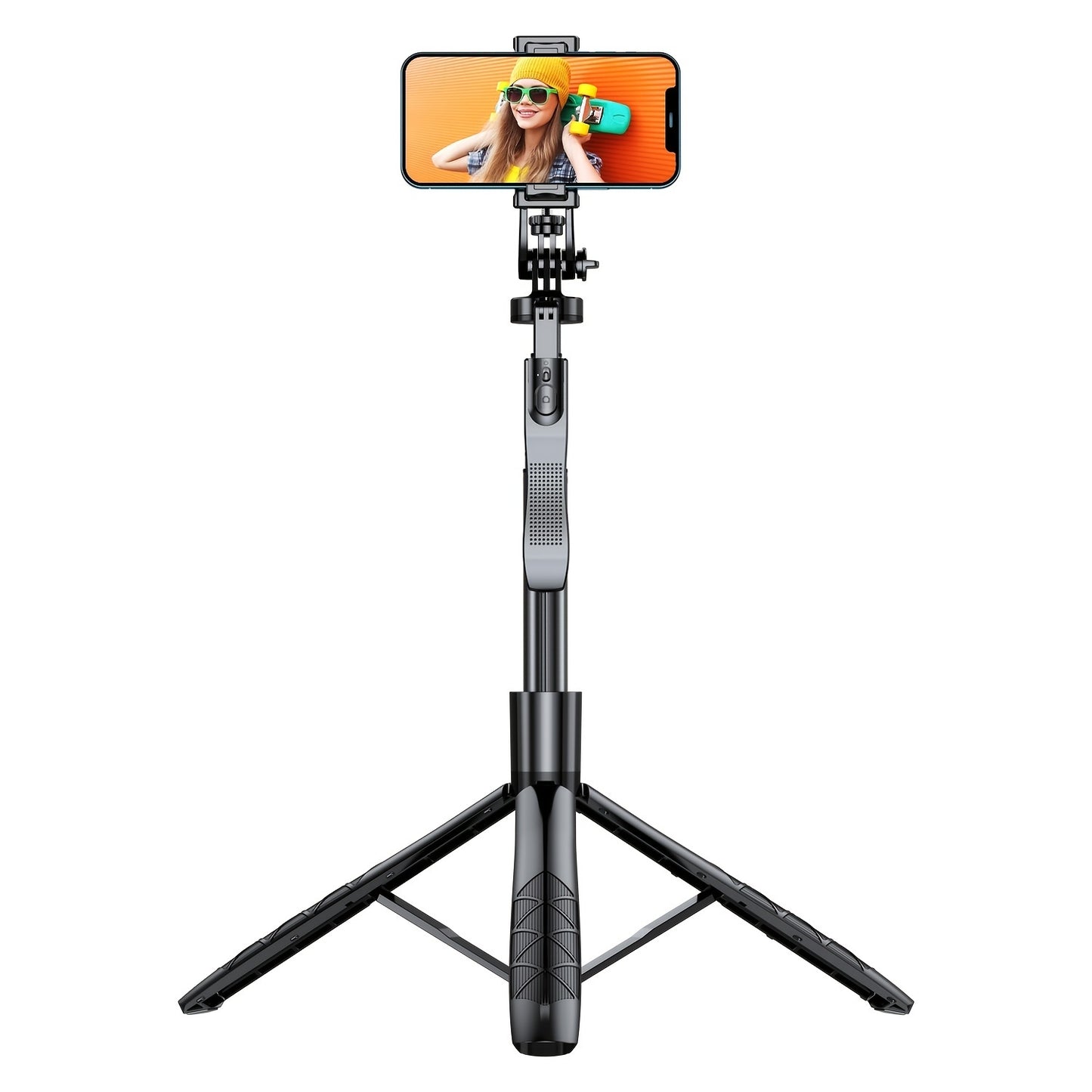 61 Selfie Stick Tripod, All In One Extendable Phone Tripod Stand With Wireless Remote  Rotation For IPhone And Android Phone Selfies, Video Recording, Vlogging, Live Streaming, Aluminum, Black