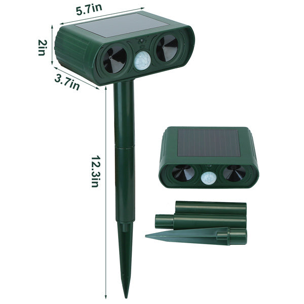 Ultrasonic Animal Repellent Solar Motion Sensor Repellent IPX4 Outdoor Waterproof