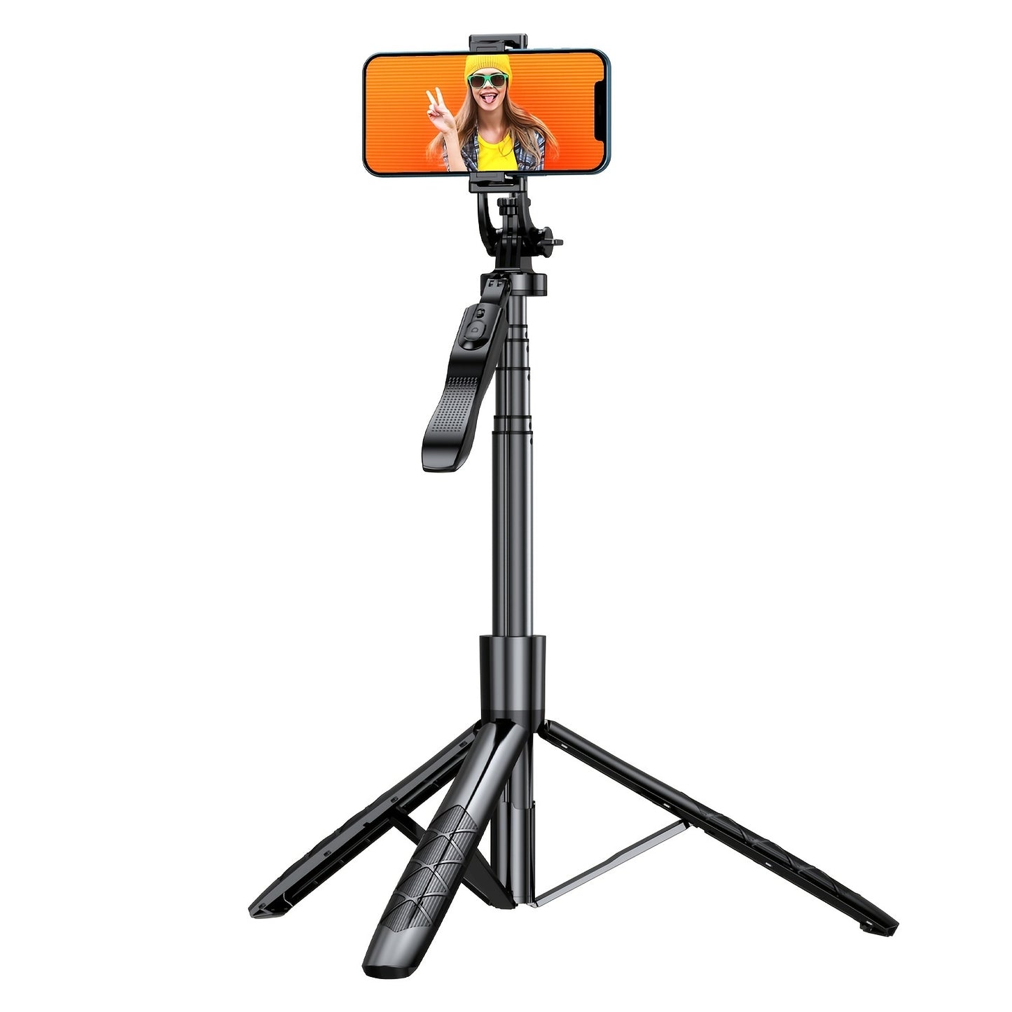 61 Selfie Stick Tripod, All In One Extendable Phone Tripod Stand With Wireless Remote  Rotation For IPhone And Android Phone Selfies, Video Recording, Vlogging, Live Streaming, Aluminum, Black