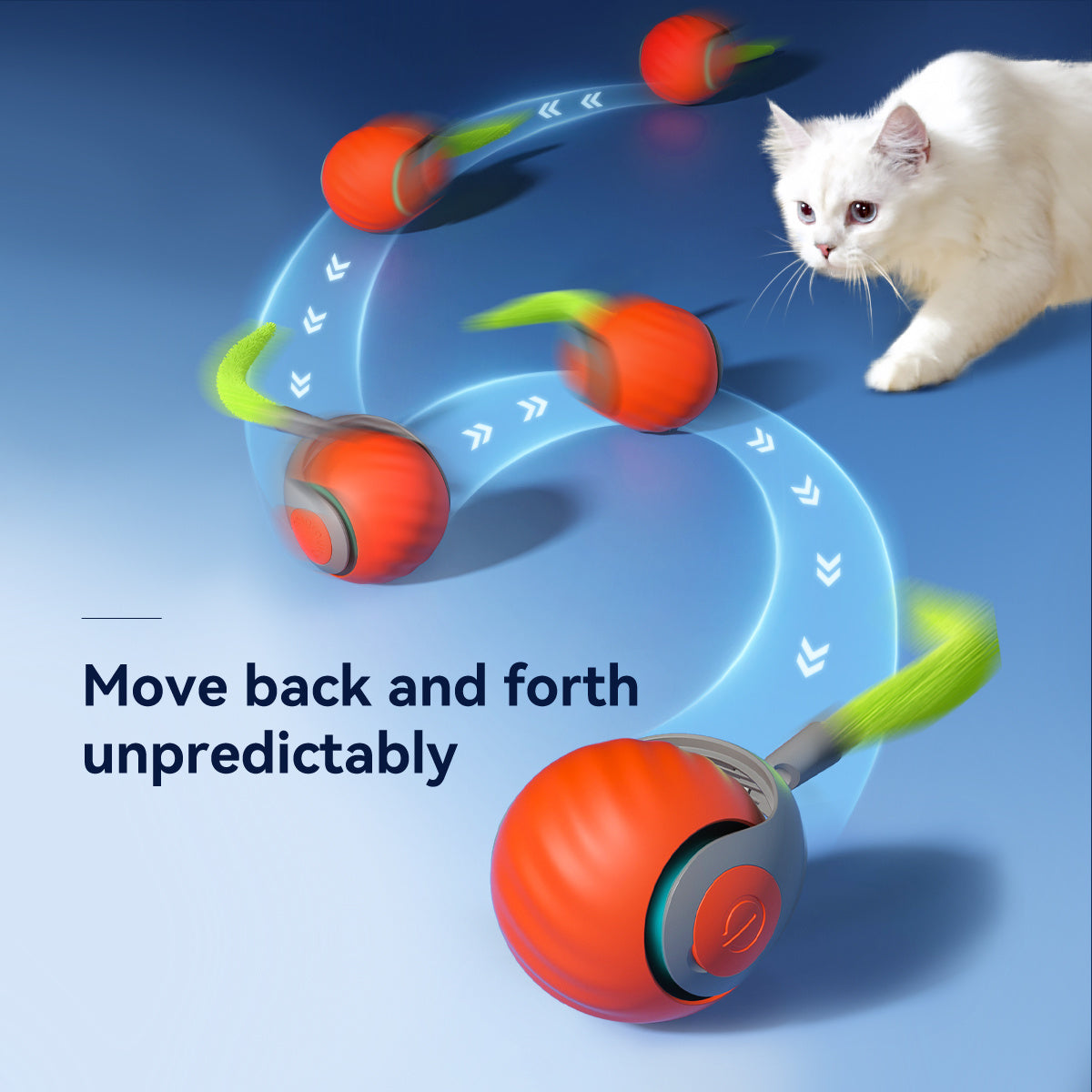 2025 Smart Interactive Cat Ball,Type-C Rechargeable Interactive Cats Toy,Automatic Cat Teaser Toy