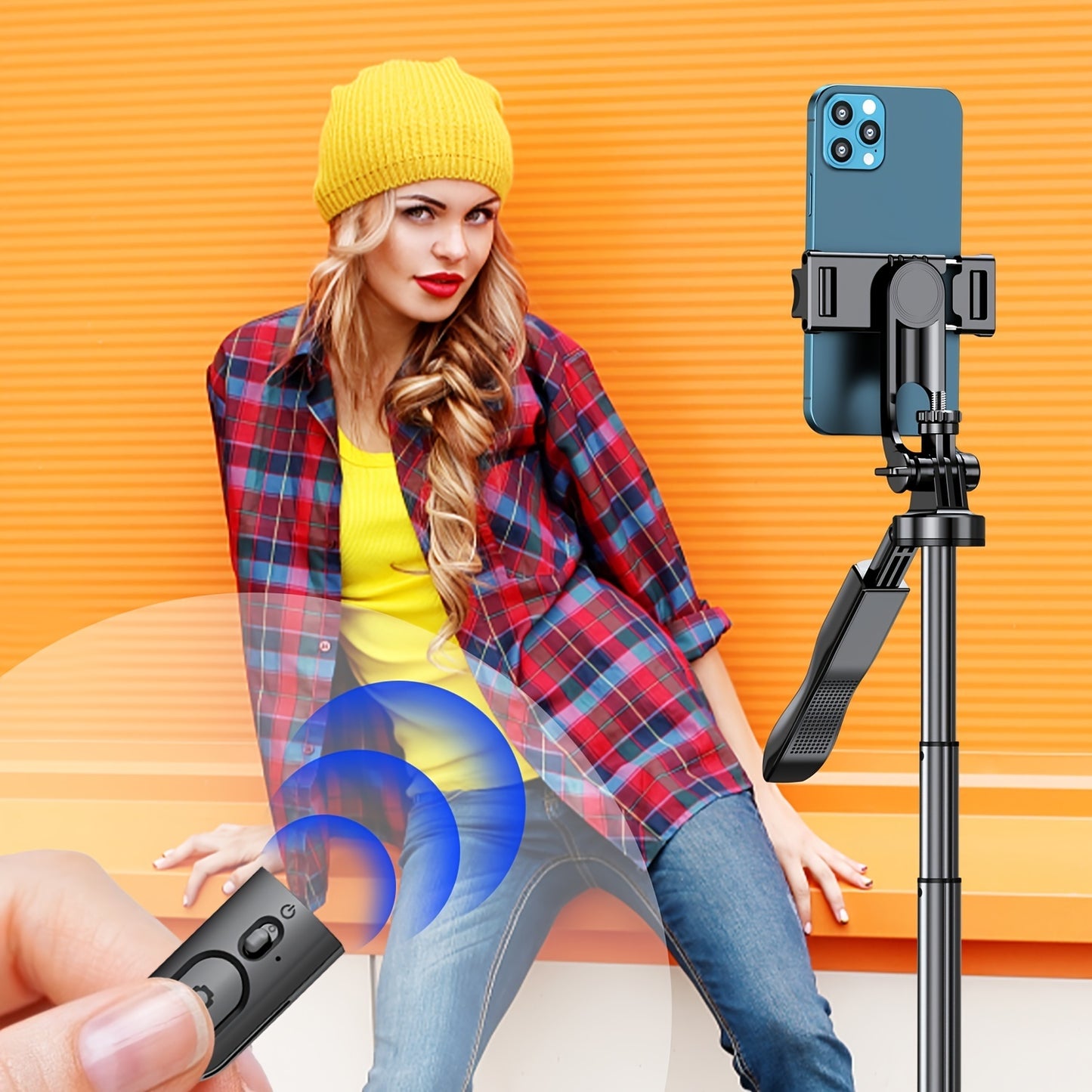 61 Selfie Stick Tripod, All In One Extendable Phone Tripod Stand With Wireless Remote  Rotation For IPhone And Android Phone Selfies, Video Recording, Vlogging, Live Streaming, Aluminum, Black