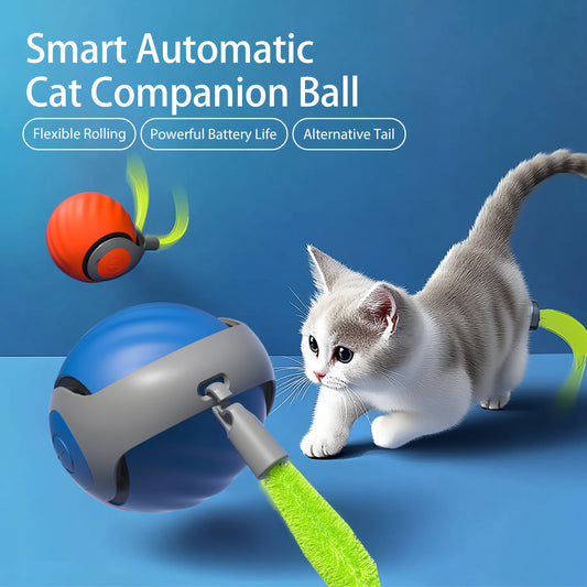 2025 Smart Interactive Cat Ball,Type-C Rechargeable Interactive Cats Toy,Automatic Cat Teaser Toy
