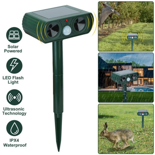 Ultrasonic Animal Repellent Solar Motion Sensor Repellent IPX4 Outdoor Waterproof
