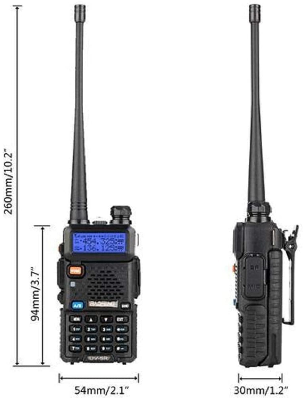 Baofeng UV-5R Two-way Wireless Intercom 1800mAh Lithium-ion Battery Black One Pack